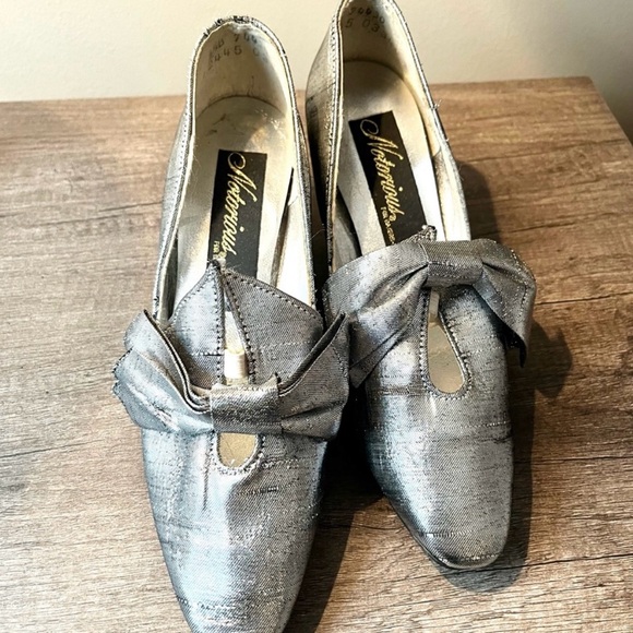 Rare Original 20s Flapper Bow Heels - Picture 6 of 15